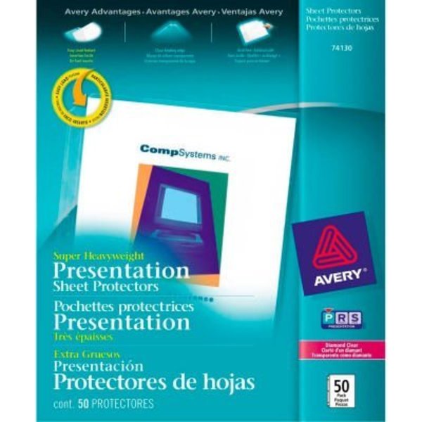 Avery Dennison Avery Diamond Clear Top Loading Sheet Protector, Super Heavy Weight, 8-1/2inW x 11inH, 50/PK 74130